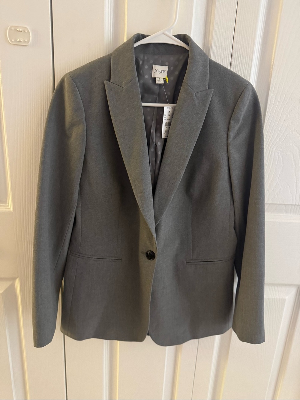 J.Crew Gray One Button Blazer Size 6 NWT Stretch Tailored Jacket